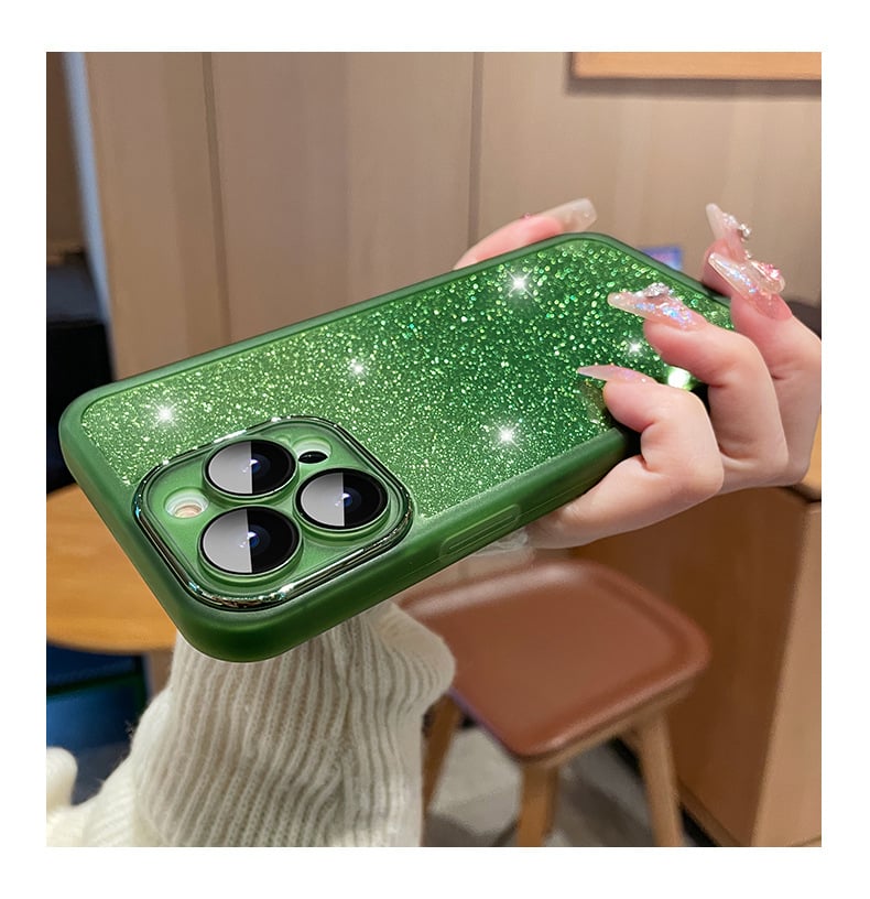 Gradient Glitter Clear Soft Case for iPhone